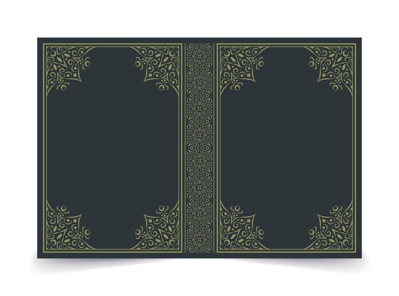 Ornamental book cover design template vector