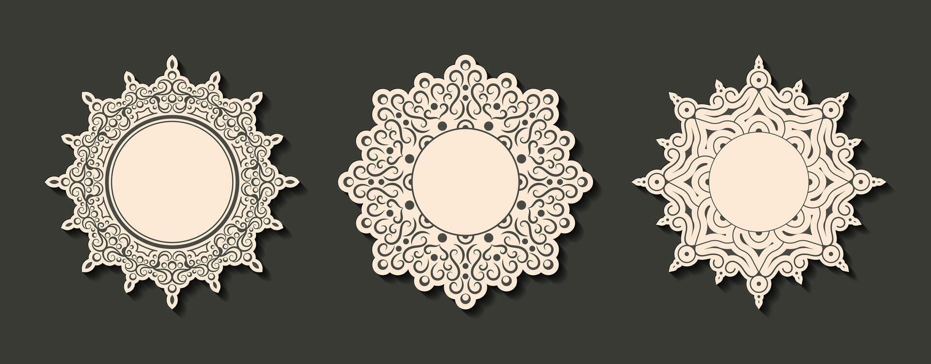 isolated vintage label design with circle frame vector