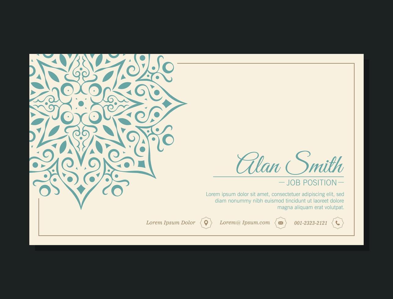 mandala style business card design vector