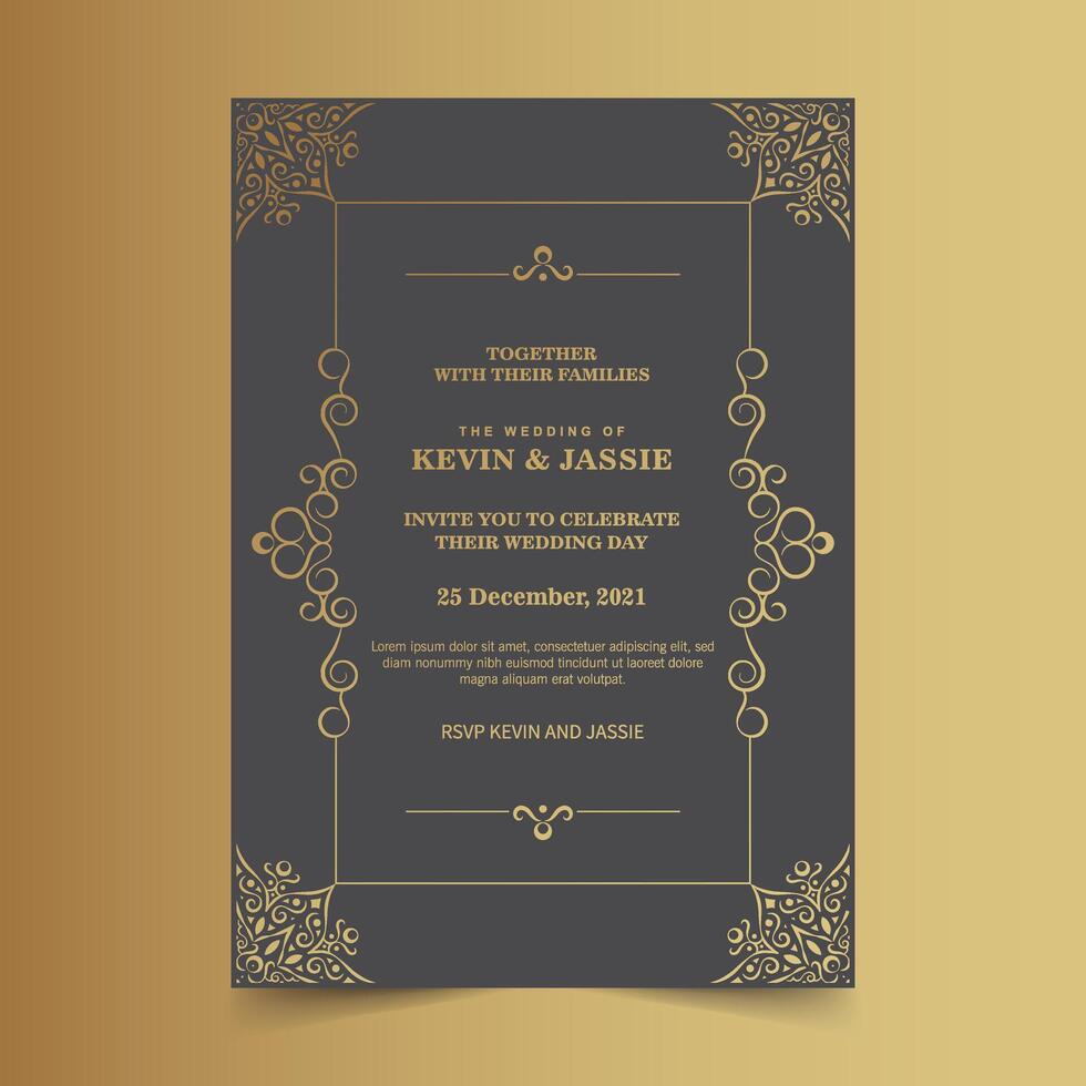 Luxury Invitation card design vintage style vector