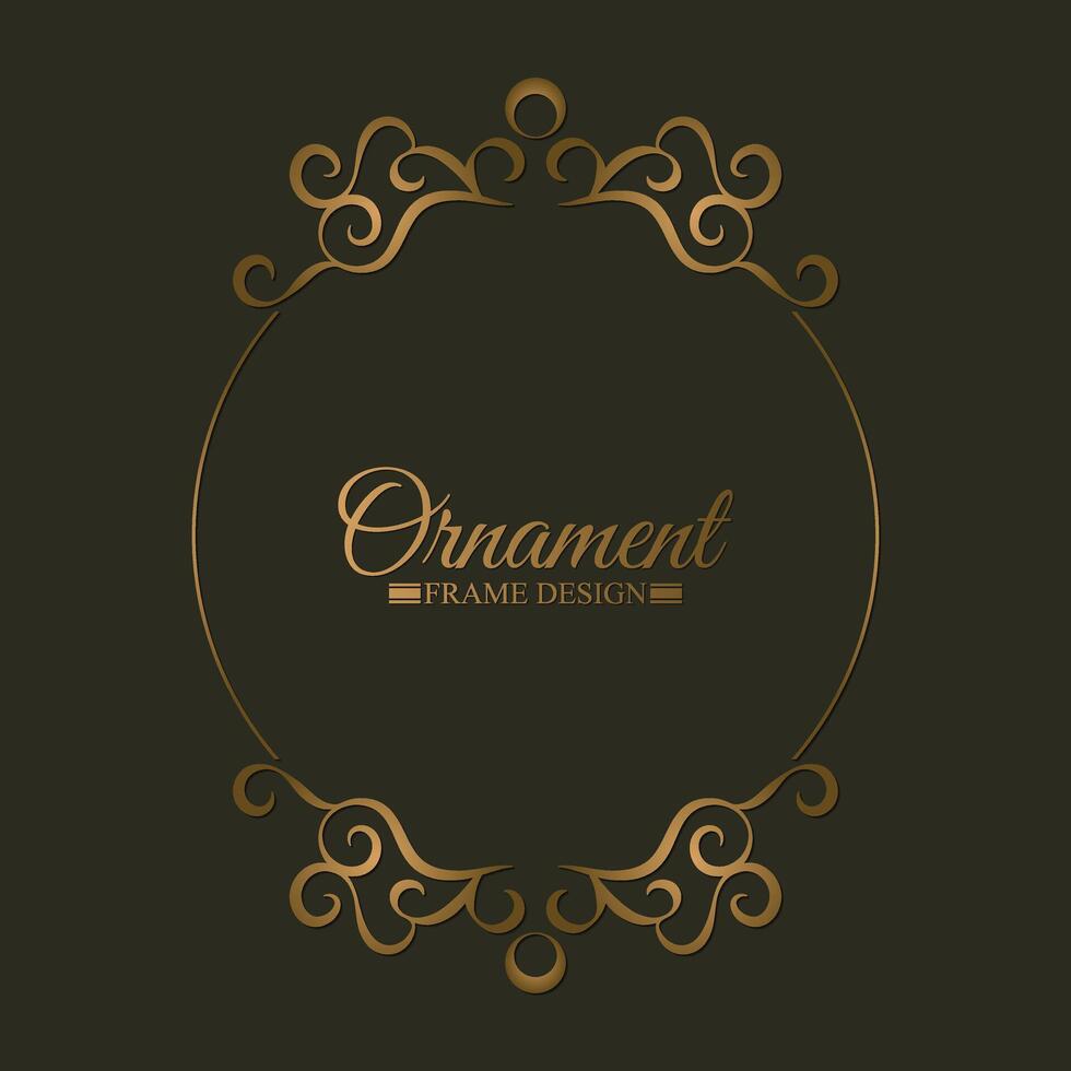 Elegant gold decorative frame design background vector