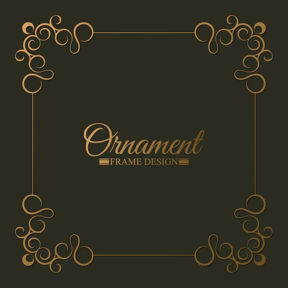 Elegant gold decorative frame design background vector