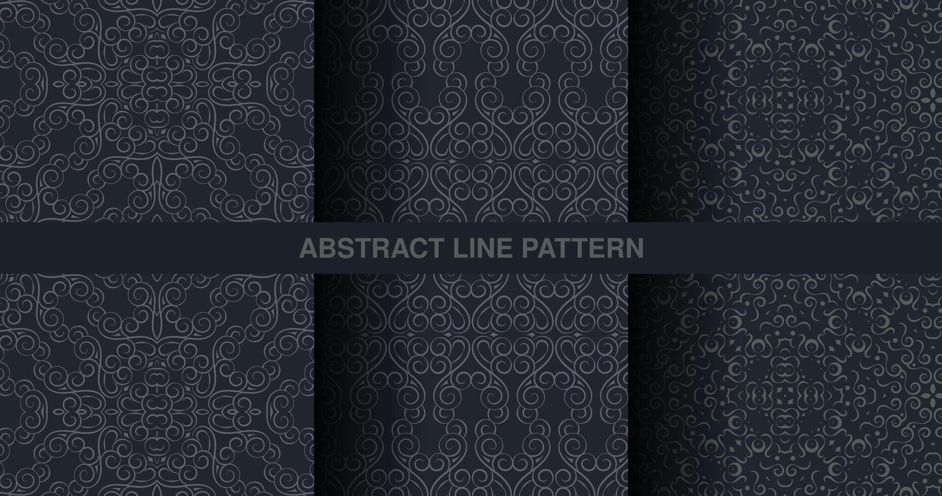 Collection Dark ornament pattern design background vector