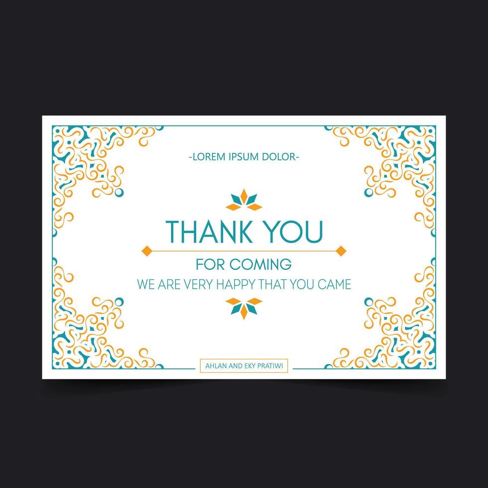 colorful patterned wedding thank you cards vector