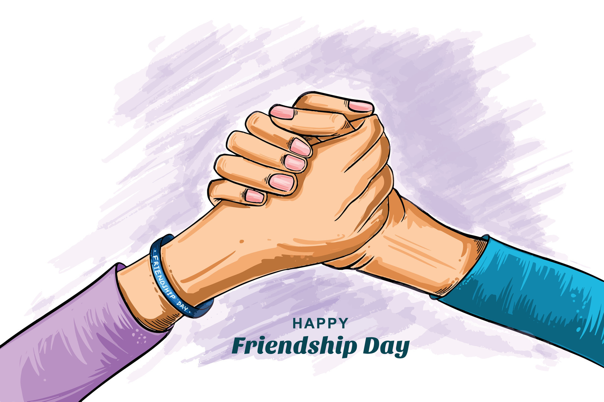 Happy Friendship Day Hand Draw Watercolor Hand Holding Backgroun happy-friendship-day-hand-draw-watercolor-hand-holding-backgroun