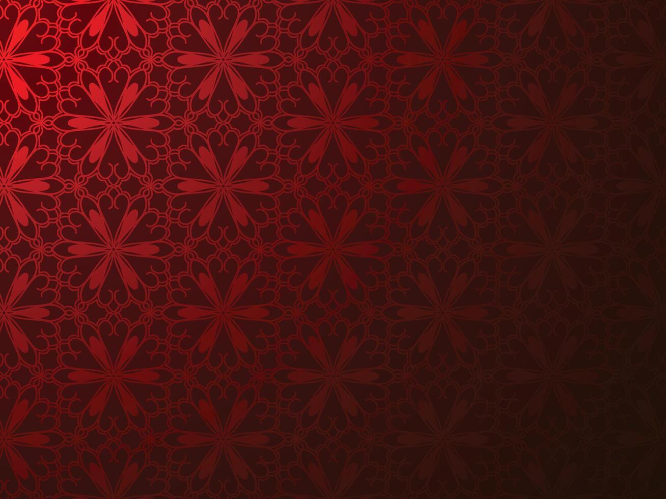Modern floral decorative pattern red background vector