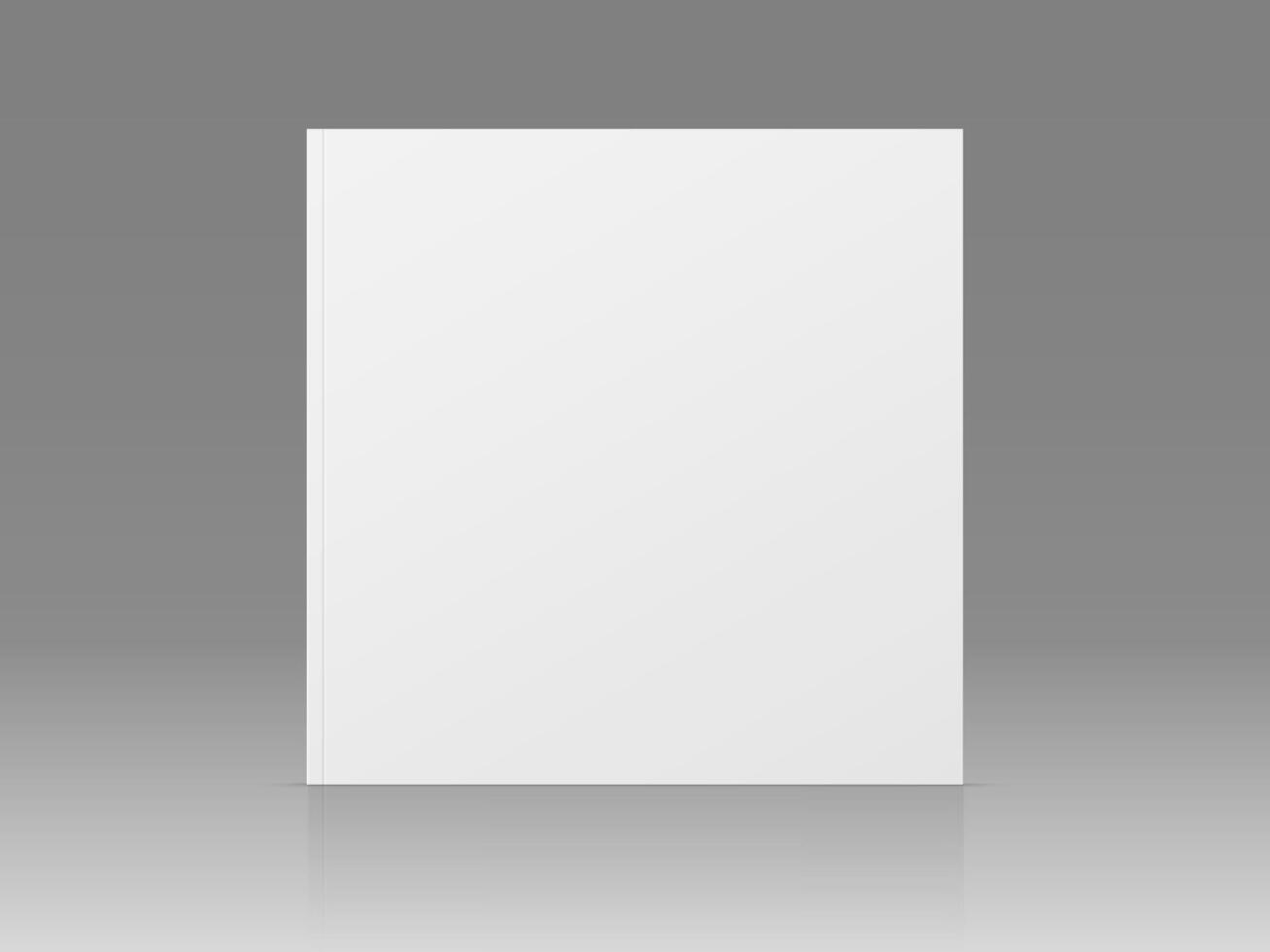 realistic standing 3d magazine mockup with white blank cover vector