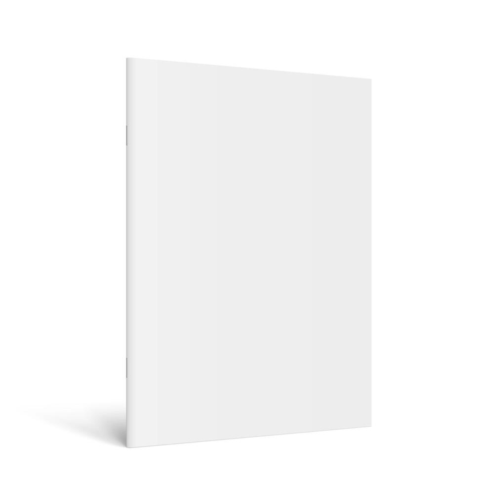 Closed vertical paperback booklet, catalog or magazine mockup vector