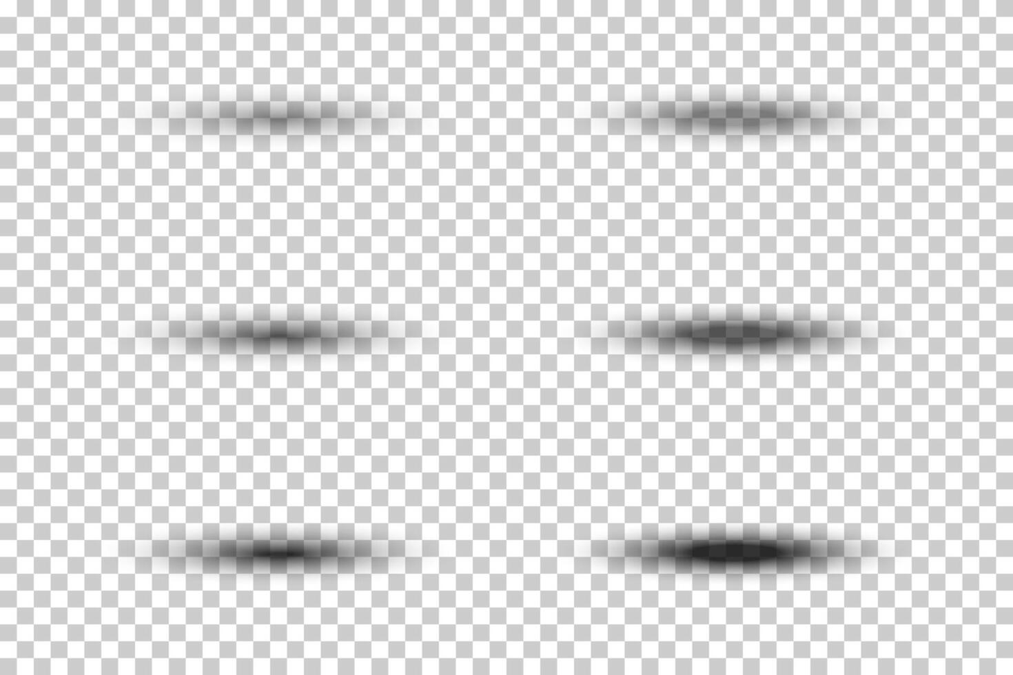 Set of oval gray shadows with soft edges vector