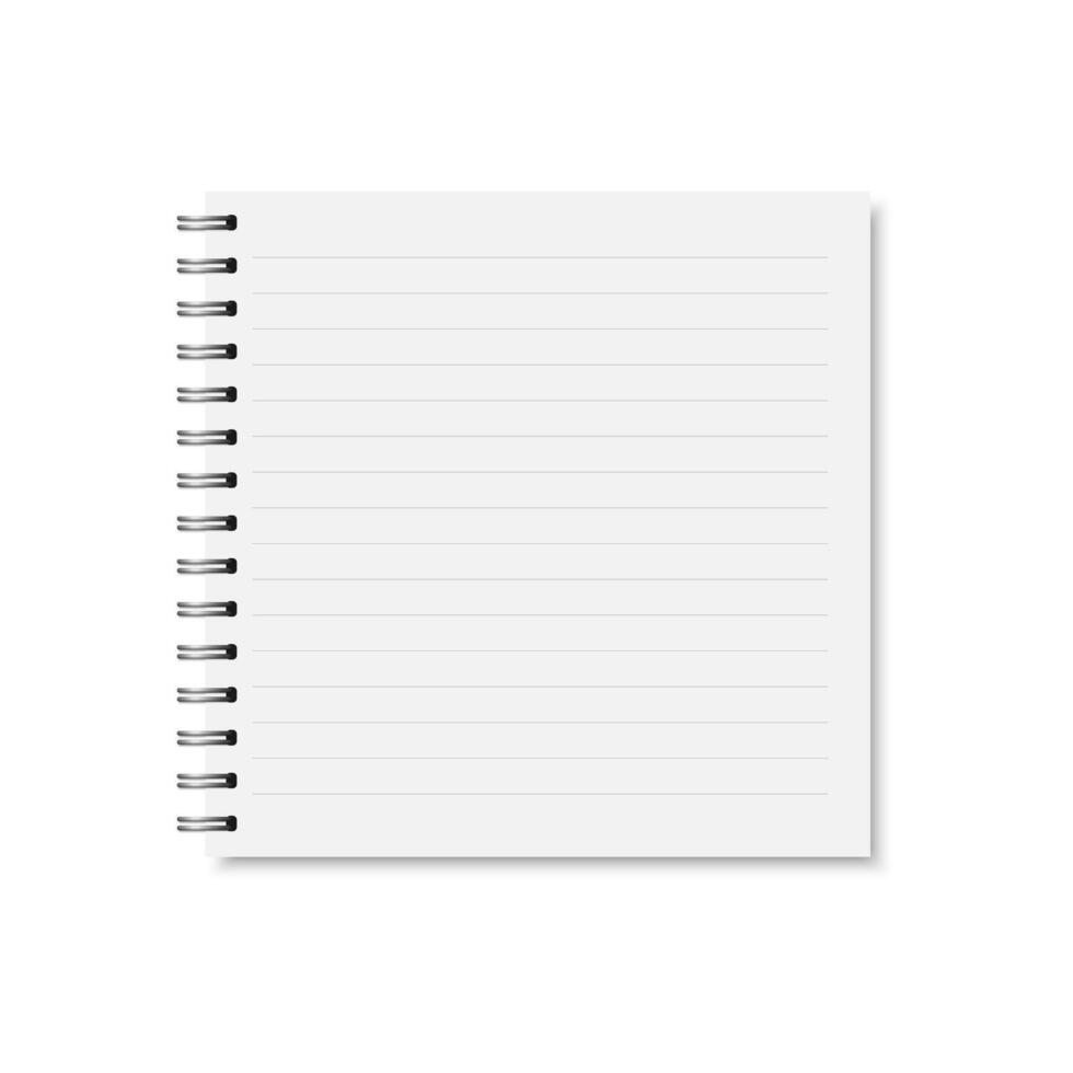 white realistic closed notebook cover. vector