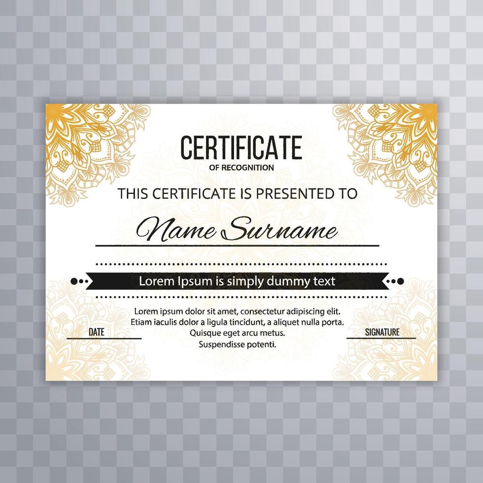 Certificate appreciation or certificate template design vector