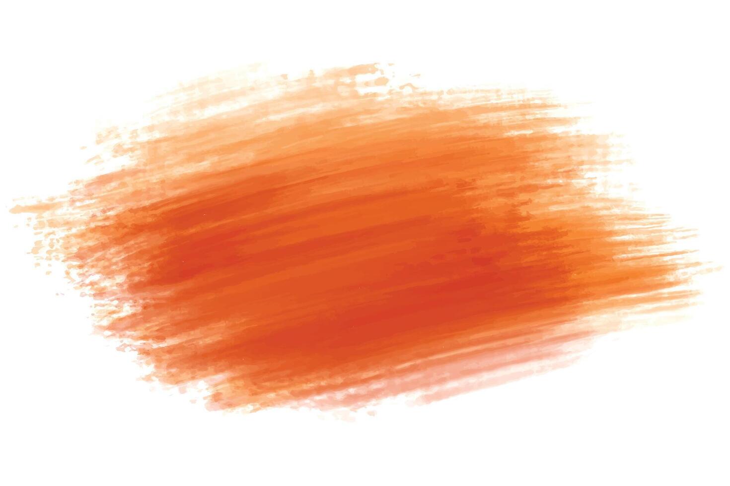 Modern orange watercolor brush stroke on white background vector