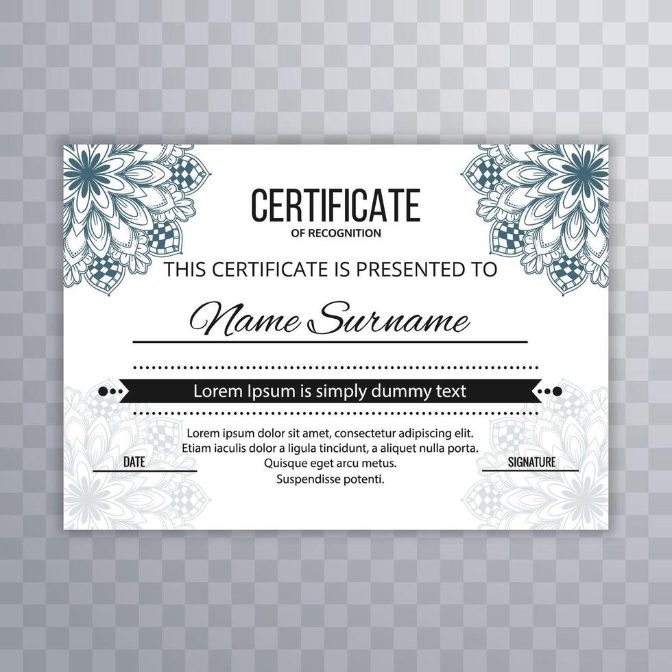 Certificate appreciation or certificate template design vector