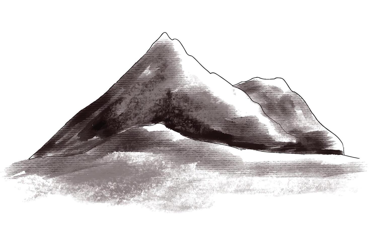 Hand draw landscape with mountain design vector