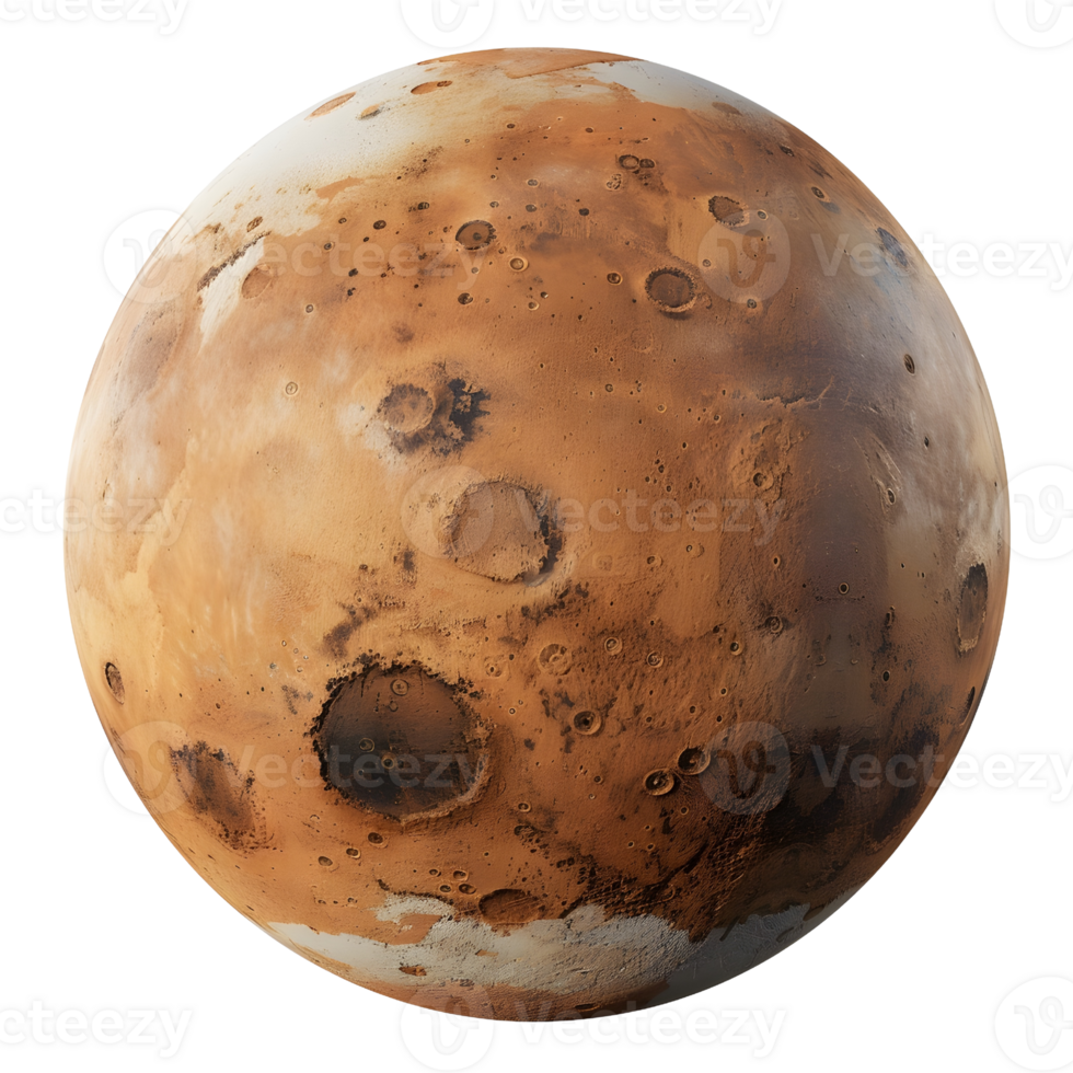 planet mars, isolated on transparent backgrounds, AI-Generated png