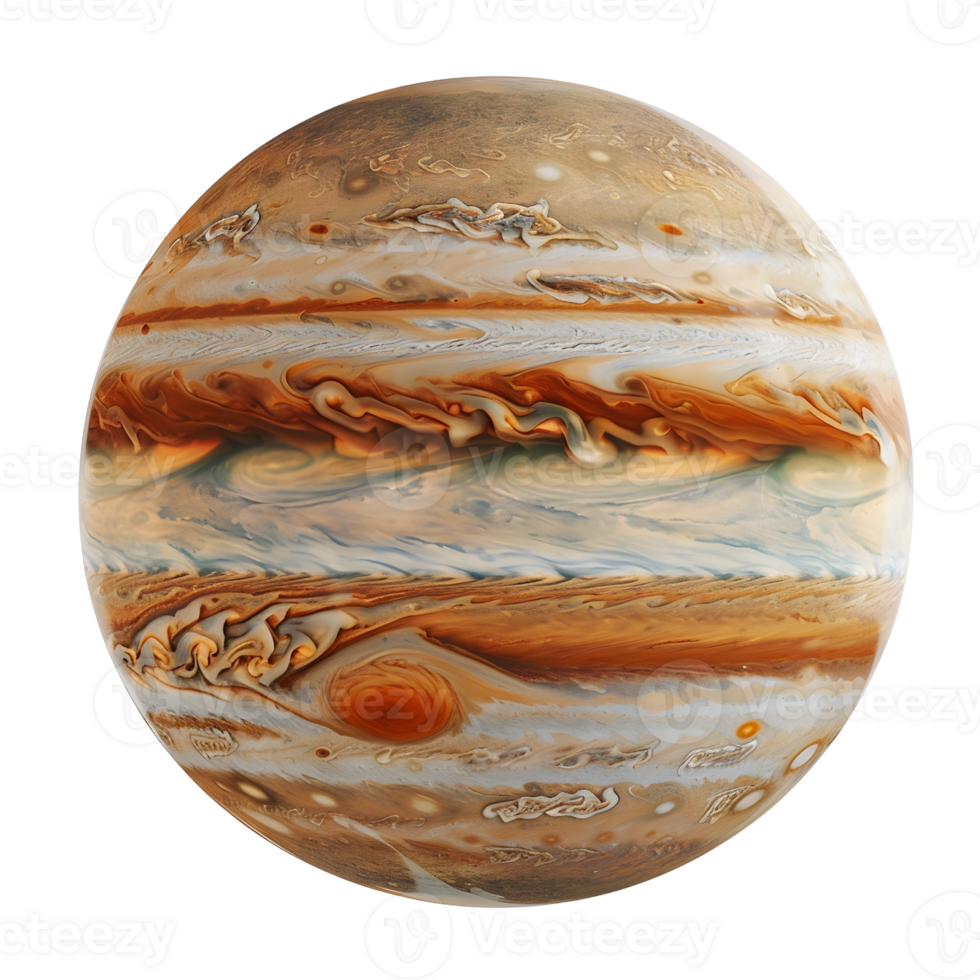 planet Jupiter, isolated on transparent backgrounds, AI-Generated png