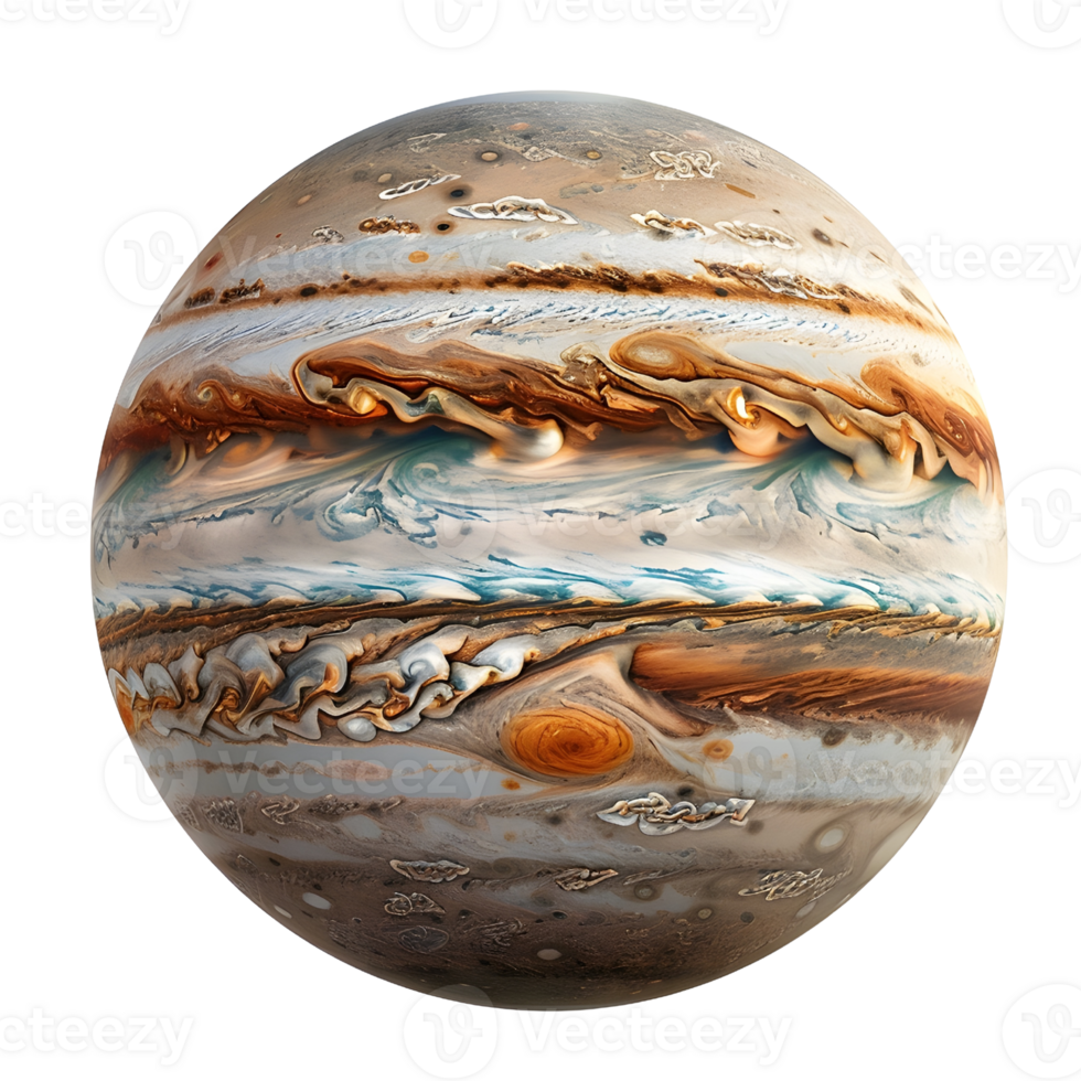 planet Jupiter, isolated on transparent backgrounds, AI-Generated png