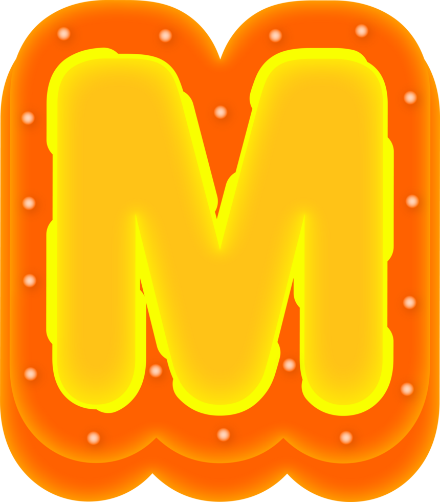 Lettering 3D Cinema light Alphabet M png