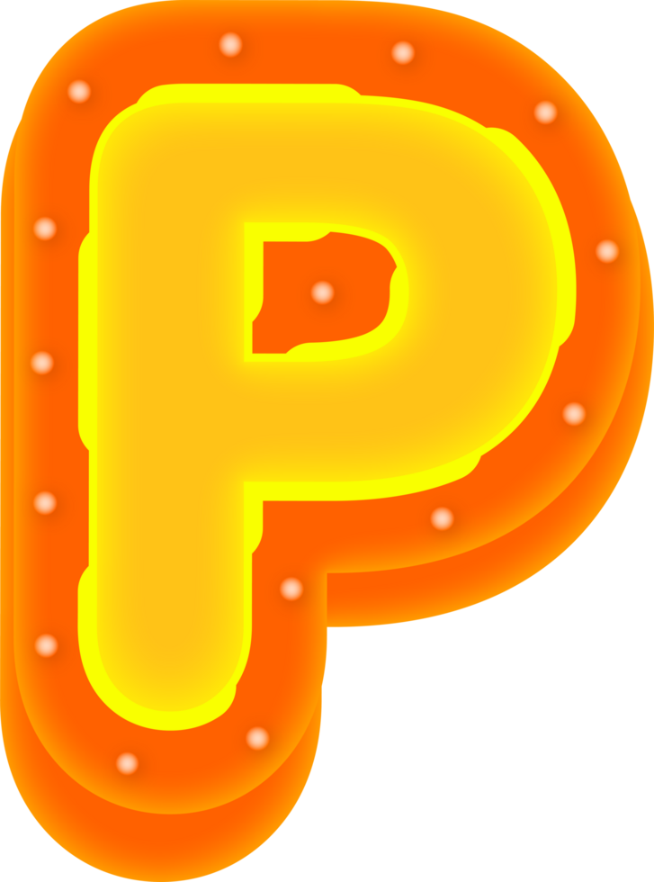 Lettering 3D Cinema light Alphabet P png