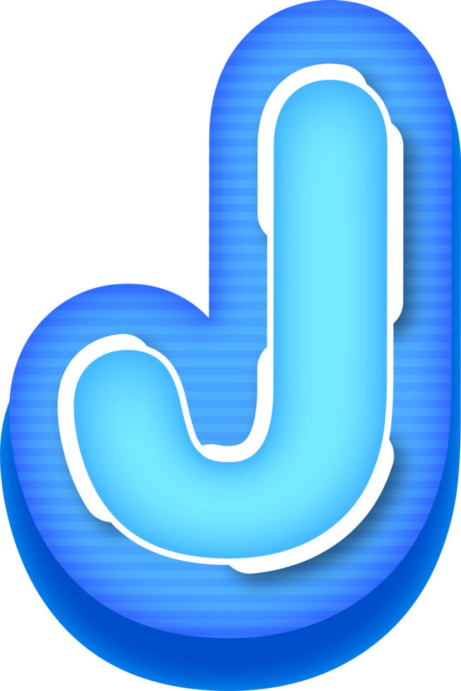 Letter J, Blue Tech Effect Alphabet png