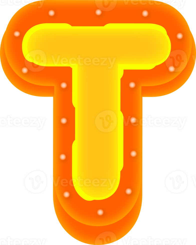 Lettering 3D Cinema light Alphabet T png