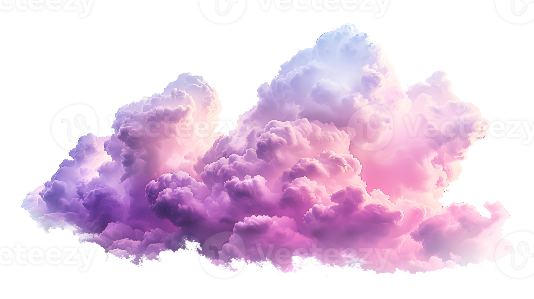 mehrfarbig Wolken isoliert auf ein transparent Hintergrund, KI-generiert png