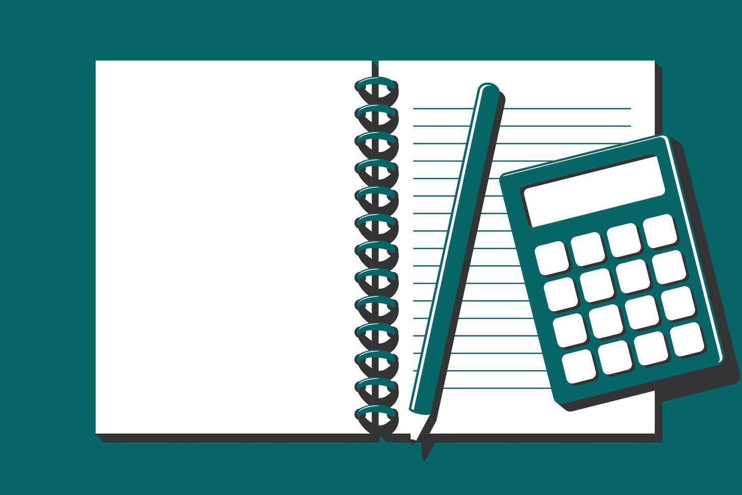 Notebook illustration with blank space at left side vector