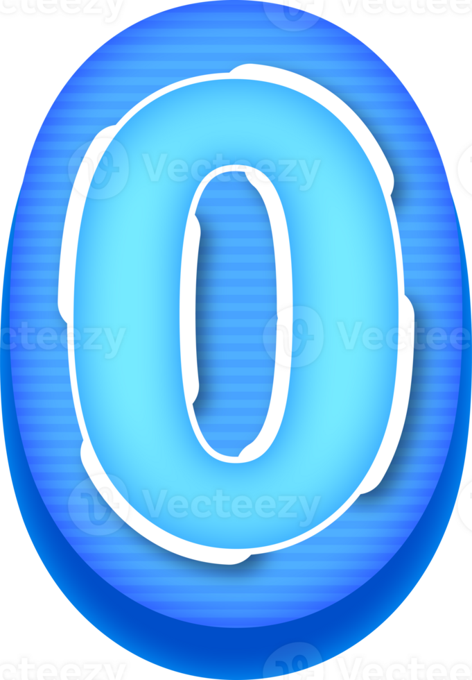 Number 0, Blue Tech Effect Alphabet png
