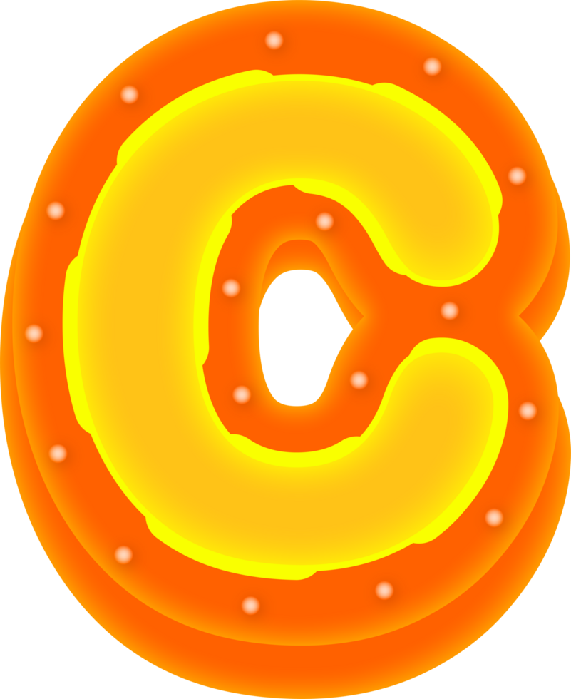 Lettering 3D Cinema light Alphabet C png