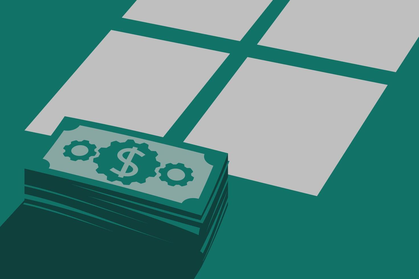 Stacked banknote illustration related to money spent vector