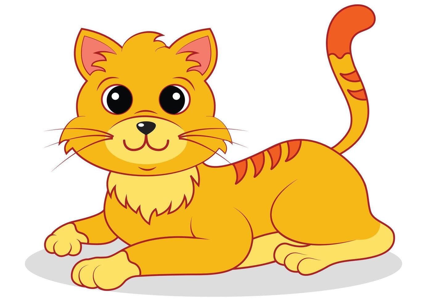 Cartoon Cat Flat Design Isolated on White Background vector