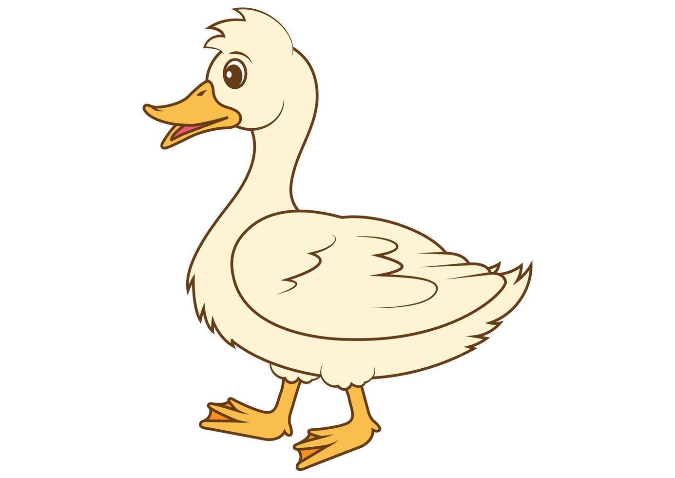 Cartoon Duck Flat Design isolated on white background vector