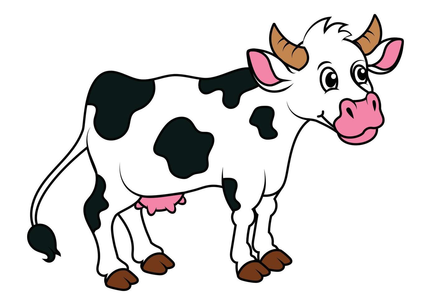 Cartoon Cow Flat Design Isolated on White Background vector