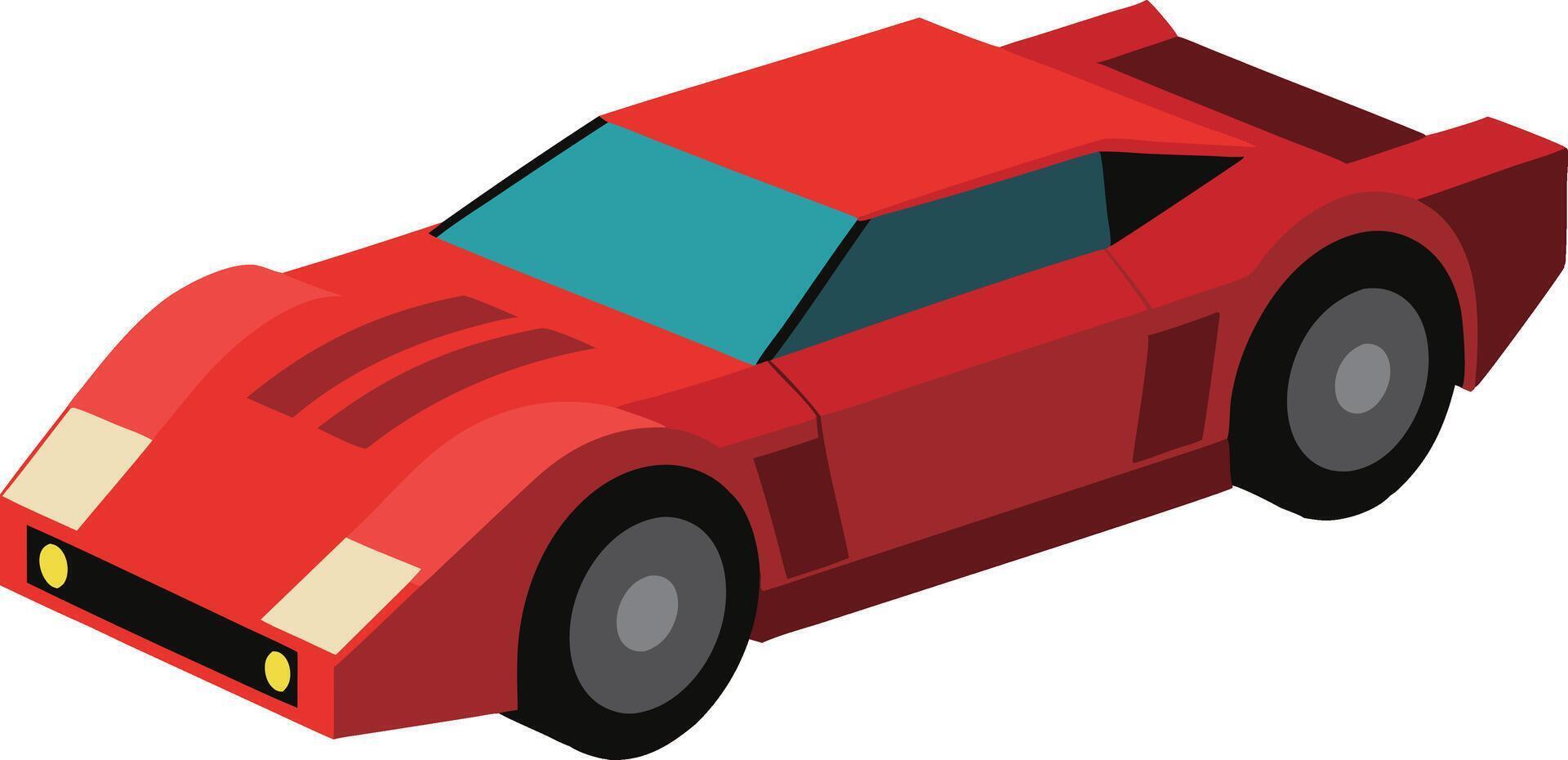 lego sport red car illustration flat design vector