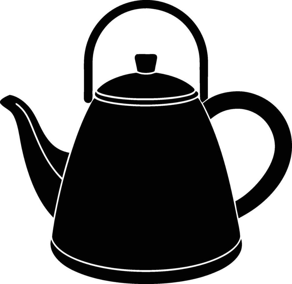Illustration of a teapot Kettle silhouette isolated on a white background vector