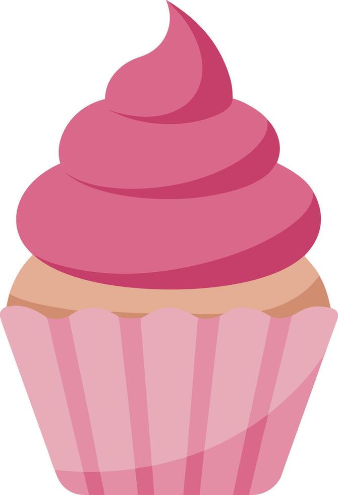 A cupcake is a cake that is typically filled with cream or buttercream. vector