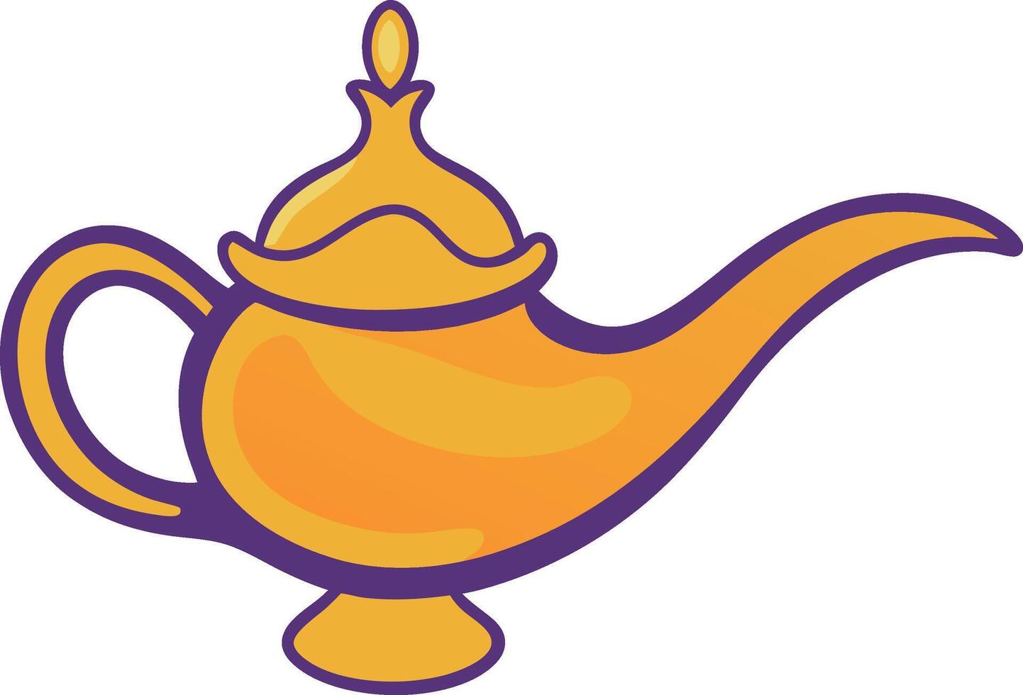 Illustration of a magic genie lamp isolated on a white background vector