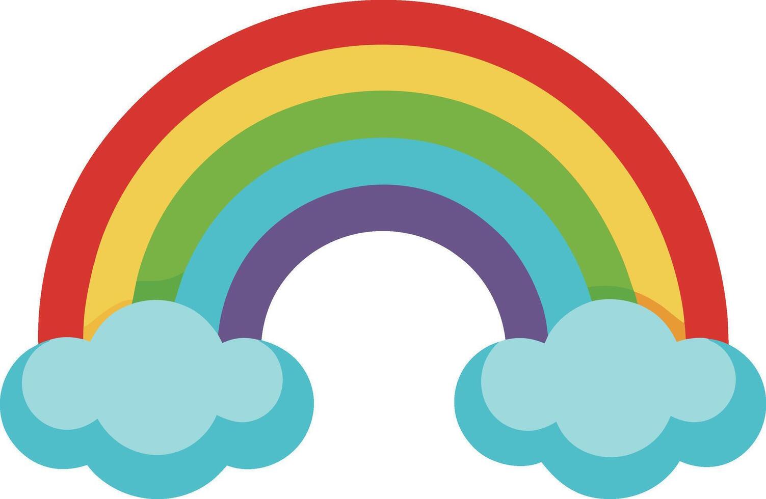 Rainbow and clouds. illustration isolated on a white background. vector
