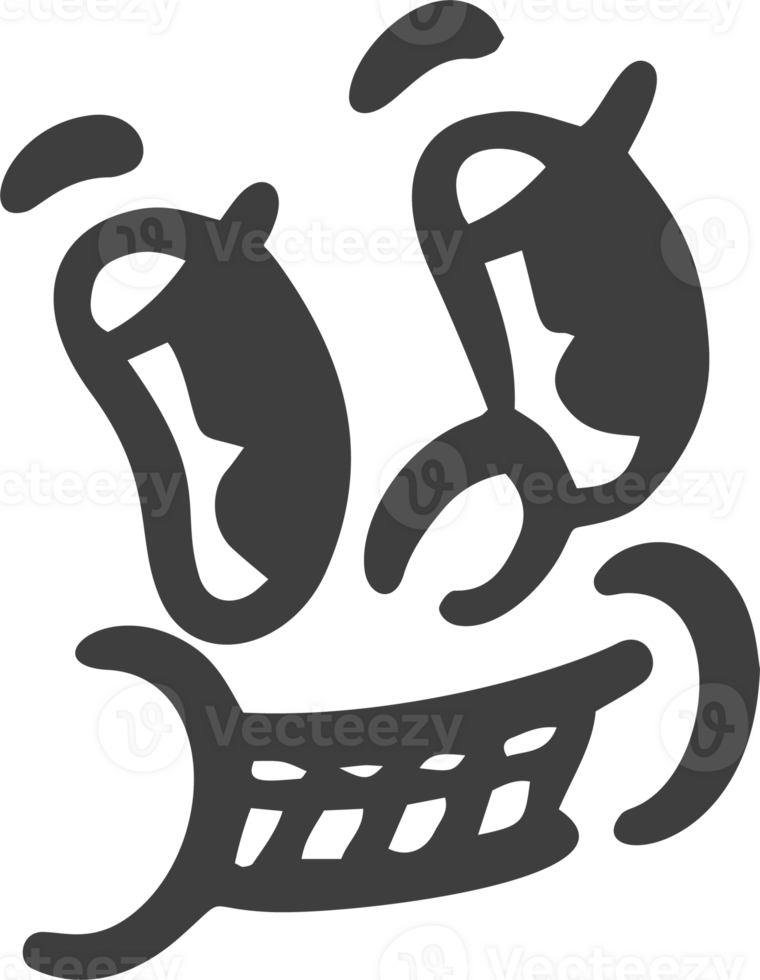 Cartoon retro face. Vintage mascot with comic cute eyes and mouth. Funny happy smiling character expression. 30-50s design emotions element. Simple caricature head png
