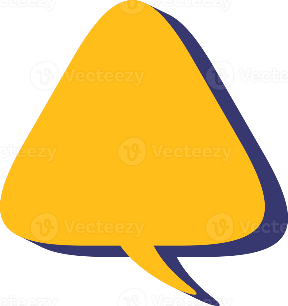Text talk balloon. Speech bubble for dialog. Comic cloud box for message with shadow. Frame shape for comment. Triangle png