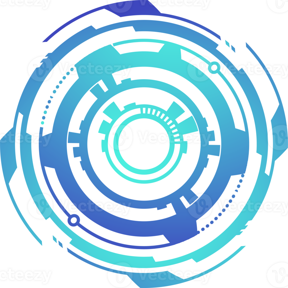 HUD futuristic element. Abstract optical neon aim. Circle geometric shape for virtual interface and games. Camera viewfinder for sniper weapon png