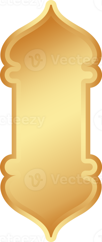 Ramadan golden frame. Islamic window shape. Arabic arch. Muslim vintage border for design. Indian decoration in oriental style. png