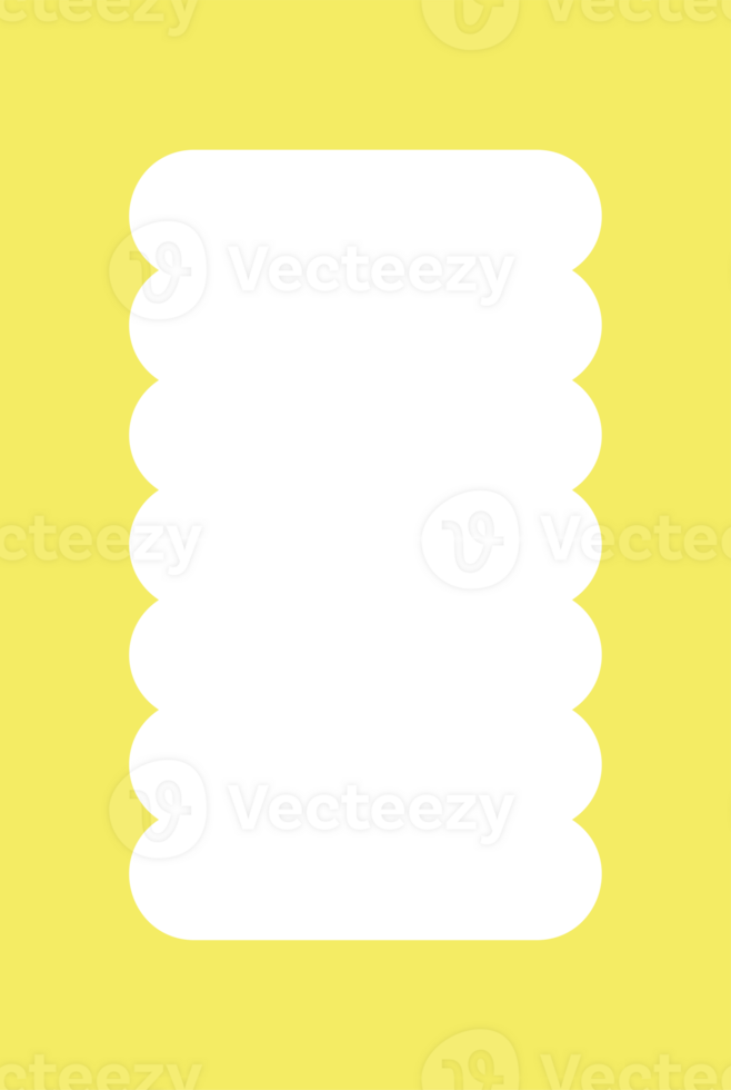Y2k squiggle frame. Zigzag wavy border for story. Rectangle serrated retro groovy shape. Cute funky geometric posters for modern design. Aesthetic elements. png