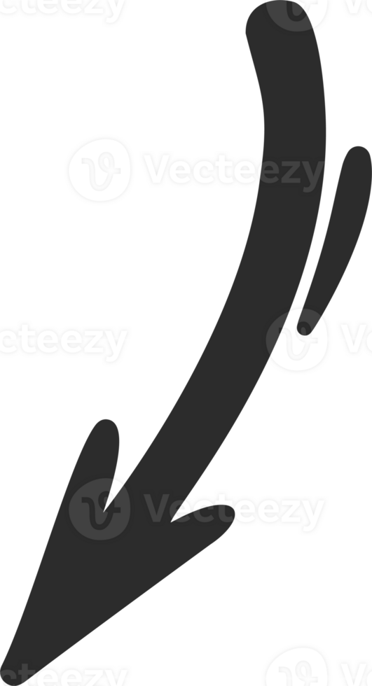 Doodle arrow. Hand drown lines and curve scribbles. Sketch of abstract pointer in different shape png