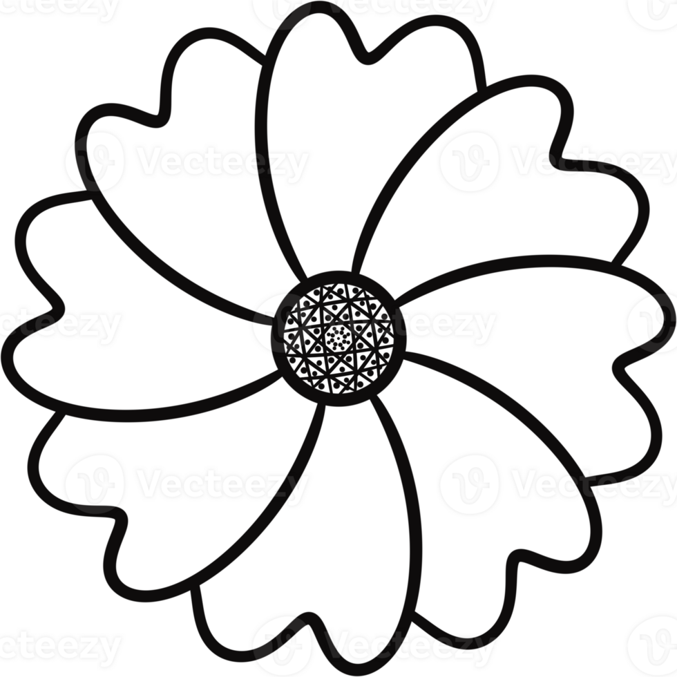 Floral Flower simple hand drawn. png