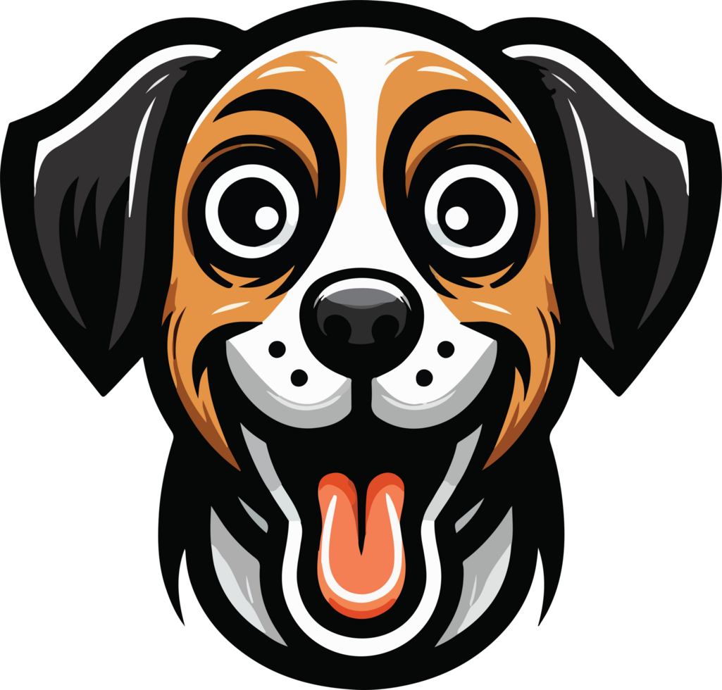 Happy Cartoon Dog Face Illustration png