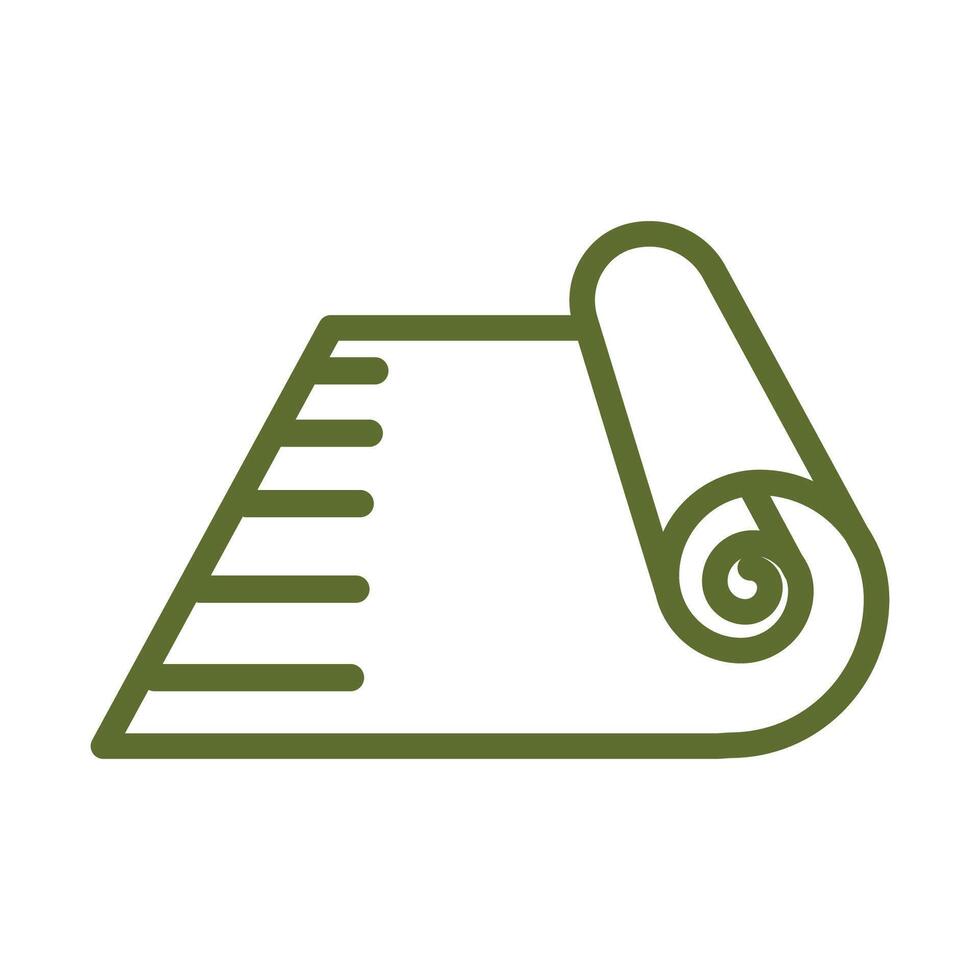 Simple Minimalist Rolled Carpet or Paper Line Style Icon Symbol vector