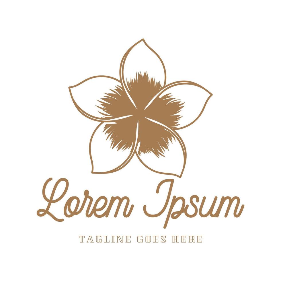Vintage Retro Simple Tropical Frangipani Flower Icon Symbol vector