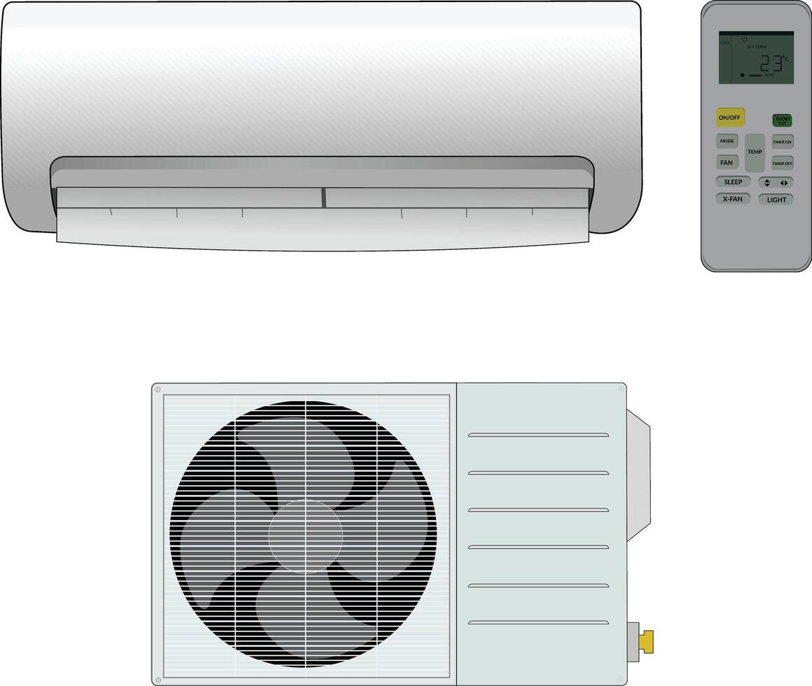 AC set design isolated on a white background 2d vector