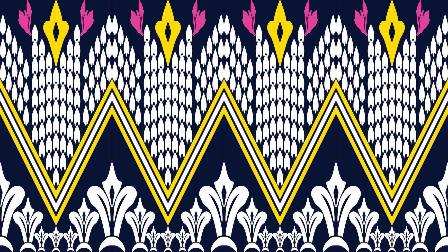 blue and white geometric pattern for fabric vector